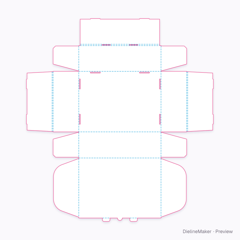 Baby gift mailer — Front-lock mailer flat dieline