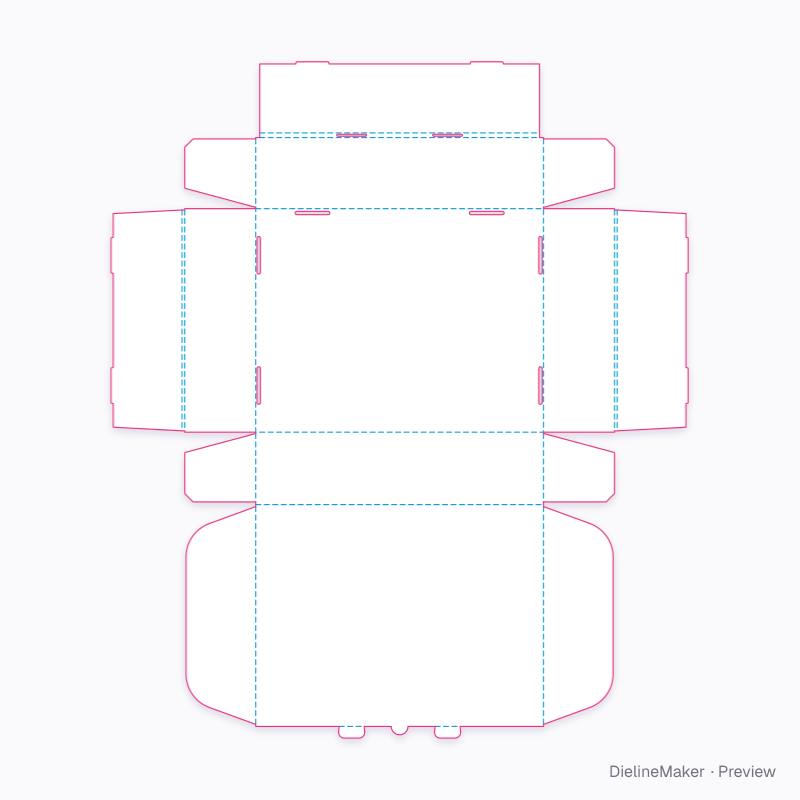 Bakery selection outer mailer — Front-lock mailer flat dieline