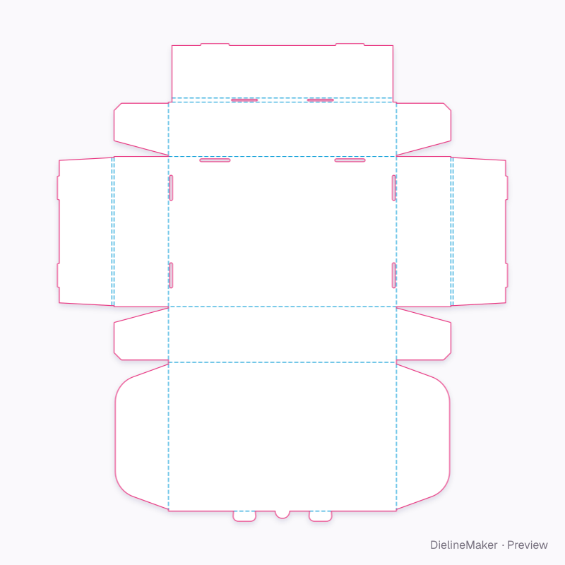 Craft supply mailer — Front-lock mailer flat dieline