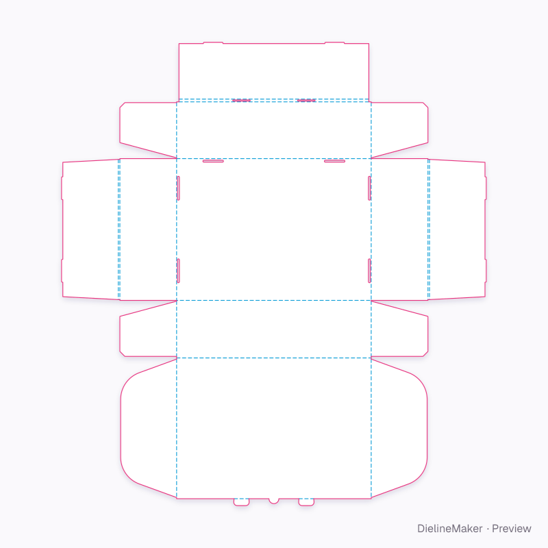 Knitwear mailer — Front-lock mailer flat dieline