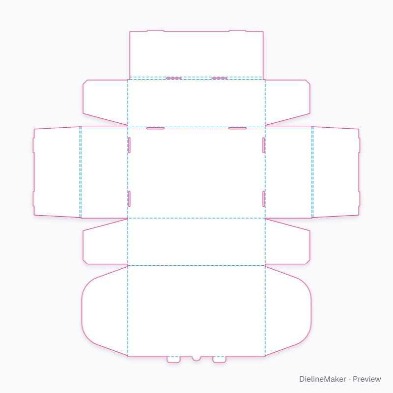 Pet treat bundle mailer — Front-lock mailer flat dieline