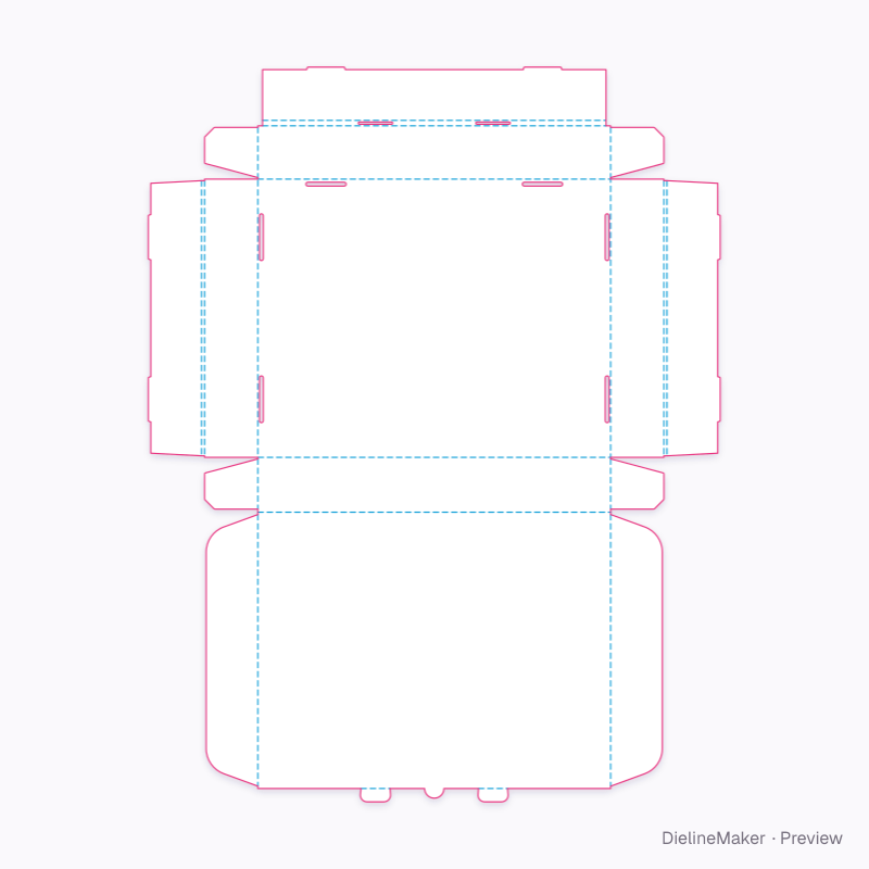 Photo album mailer — Front-lock mailer flat dieline