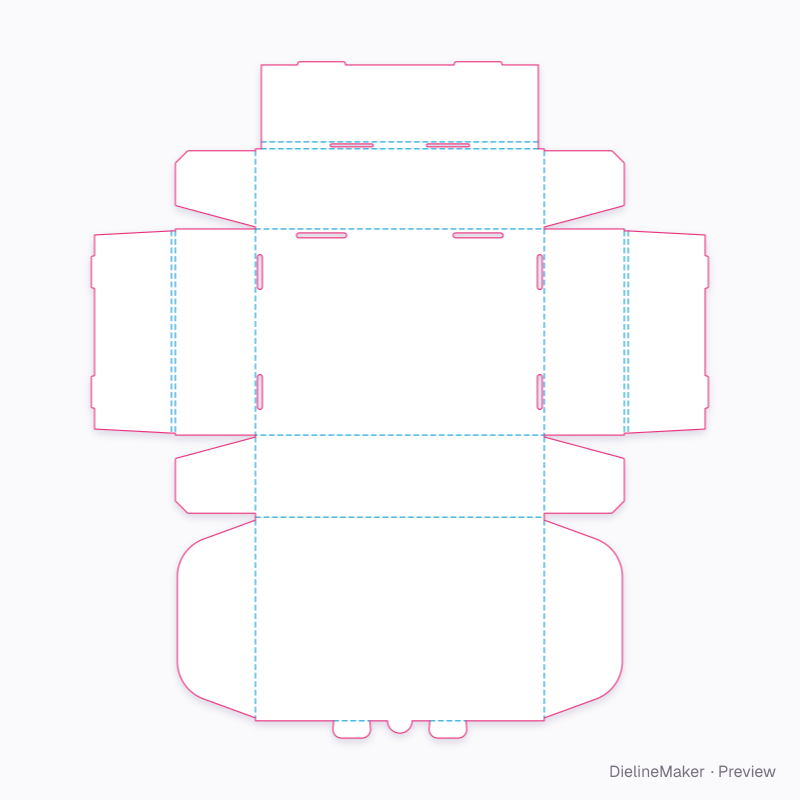 Skincare discovery mailer — Front-lock mailer flat dieline