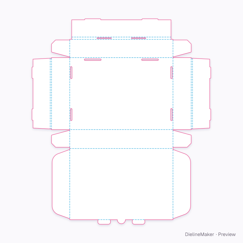 Stationery bundle mailer — Front-lock mailer flat dieline