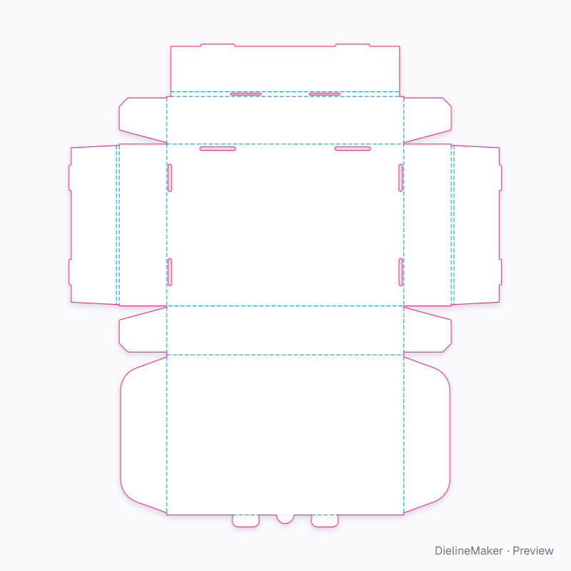Tea tasting mailer — Front-lock mailer flat dieline