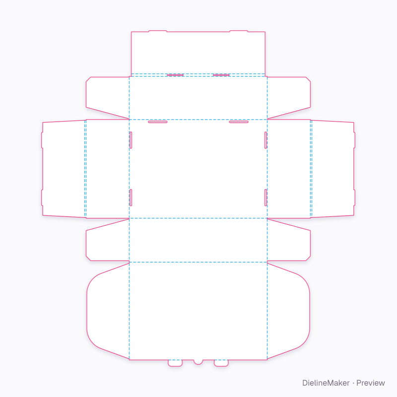 Wellness kit mailer — Front-lock mailer flat dieline