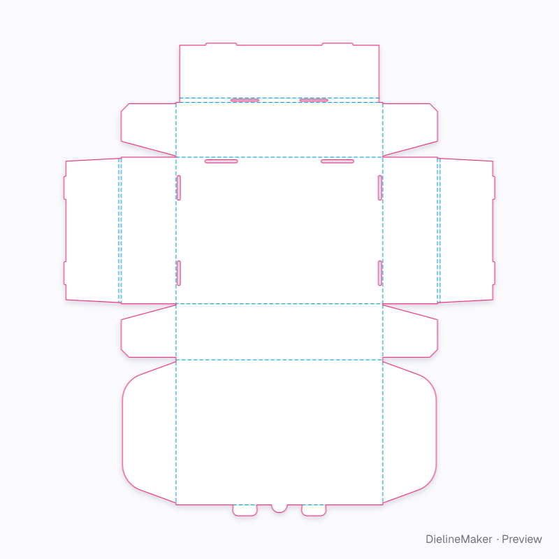 Beauty box 250×180×70 flat dieline
