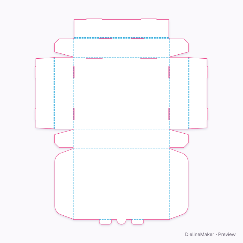 Chocolate gift mailer 200×150×40 flat dieline