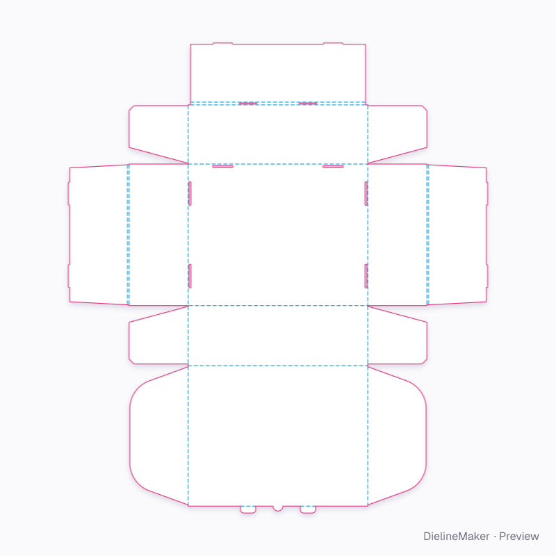 Hamper box 350×280×120 flat dieline