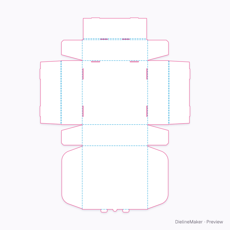 PR box 300×300×100 flat dieline