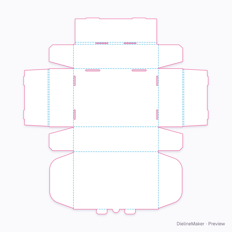 Front-lock mailer flat dieline