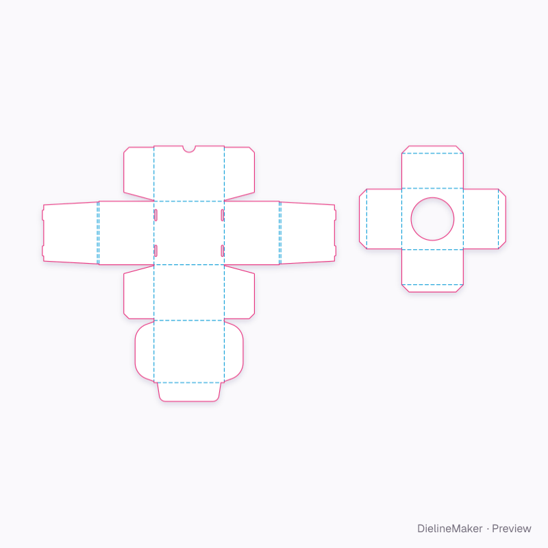 Candle mailer with cradle flat dieline