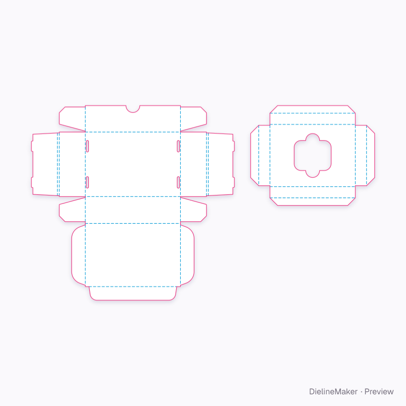 Earbuds mailer with cradle flat dieline