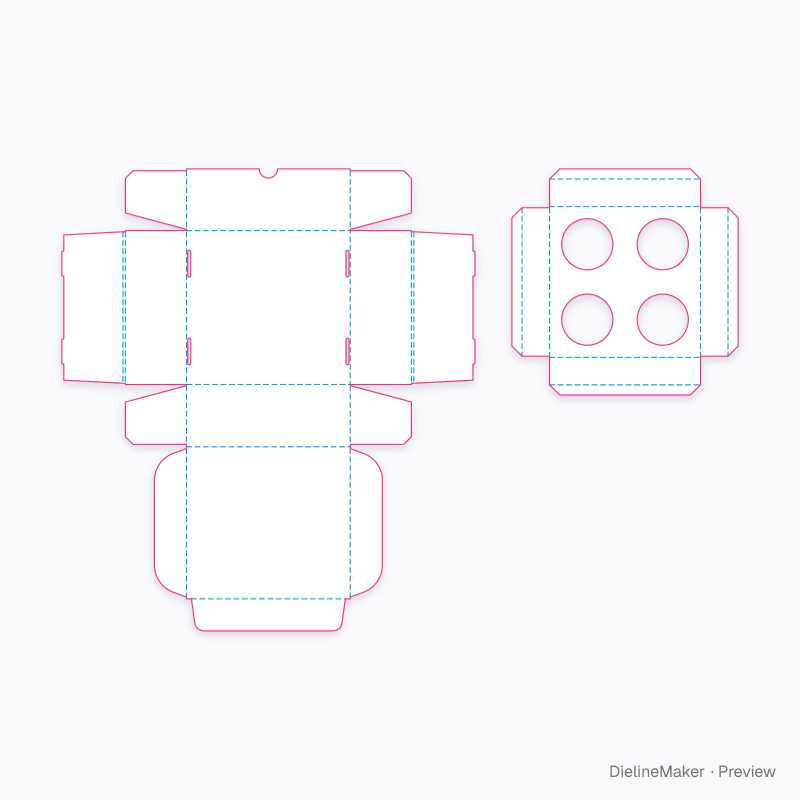 Four-jar gift mailer flat dieline