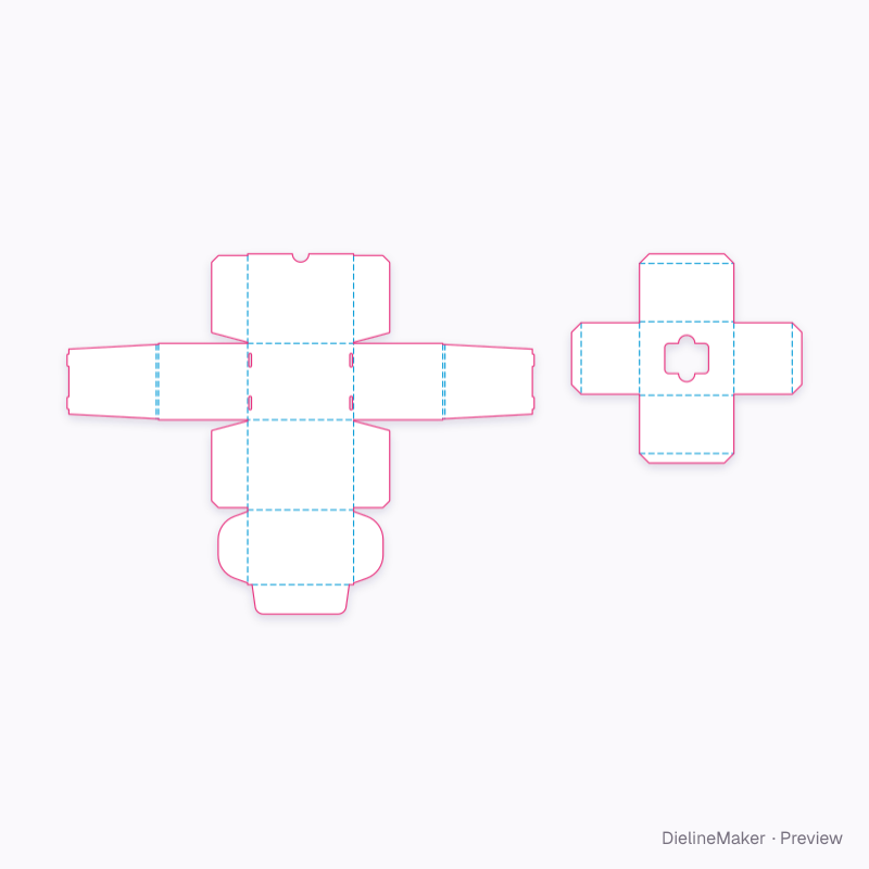 Perfume mailer with cradle flat dieline