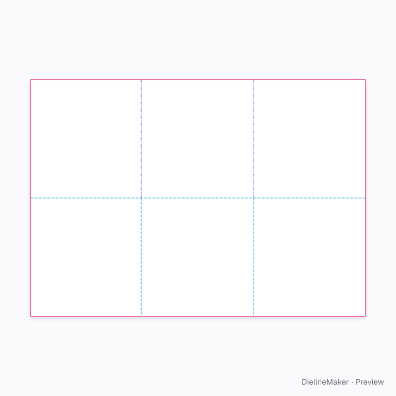 A3 half-fold / tri-fold map flat dieline