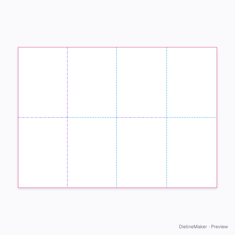 A3 double-parallel / cross-fold map flat dieline