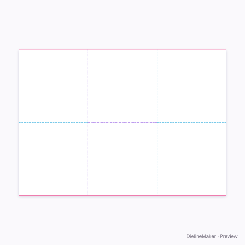 A4 Z-fold / cross-fold guide flat dieline