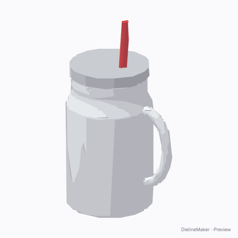 Mason jug with straw 16 oz