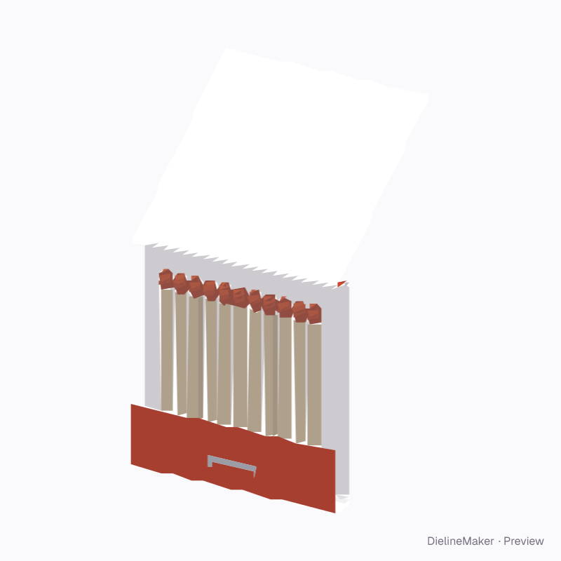 Open matchbook with comb