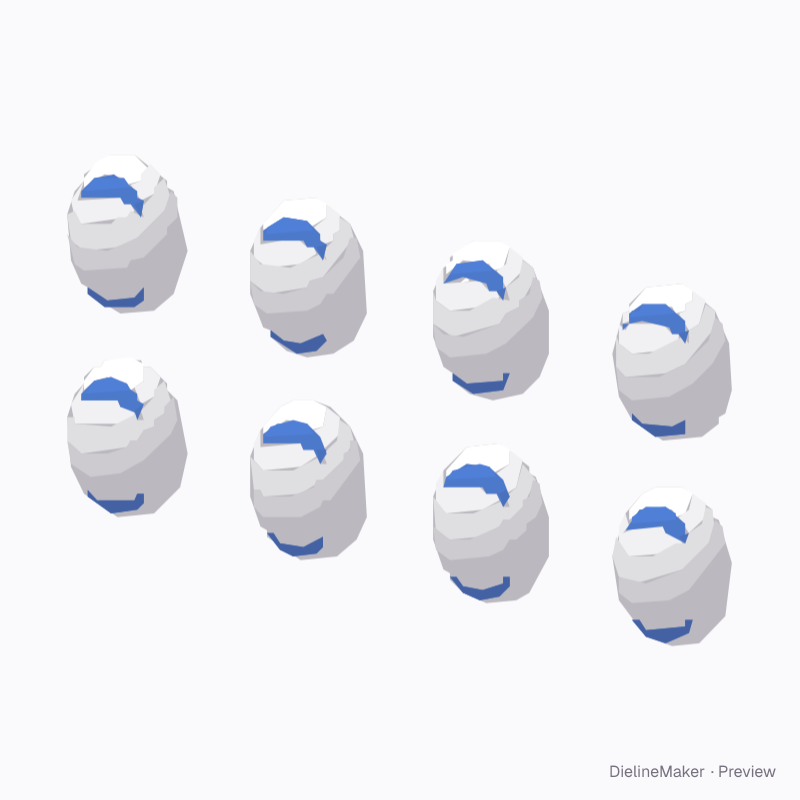Oval tablet blister, 8 tablets