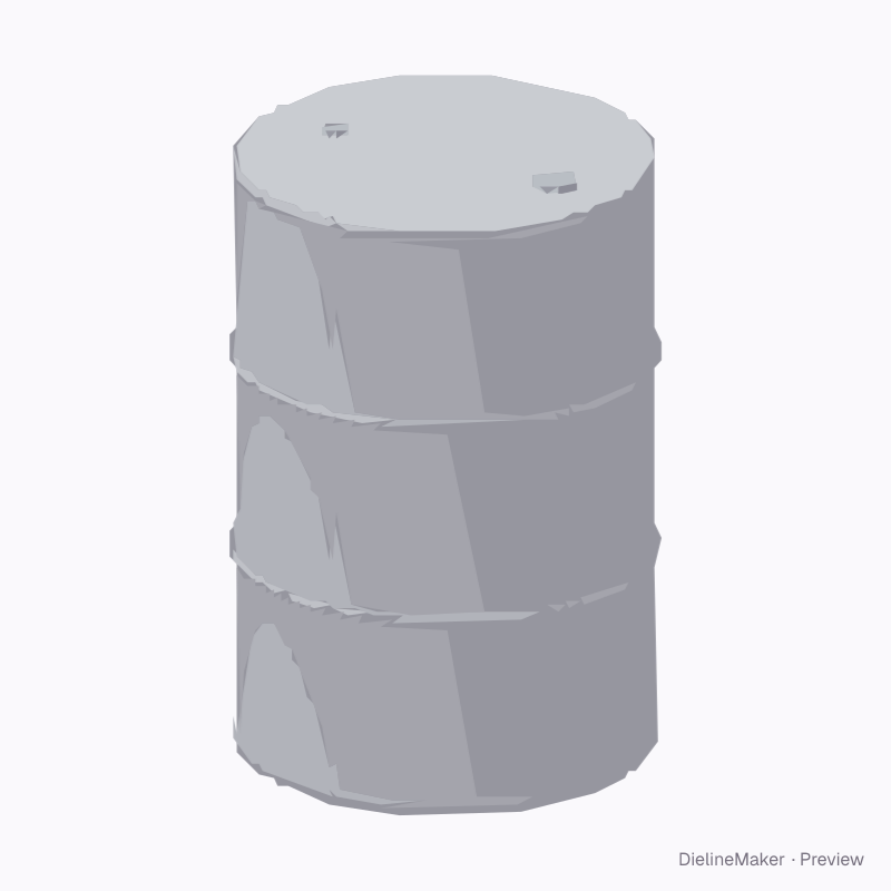 Glossy steel barrel with band label