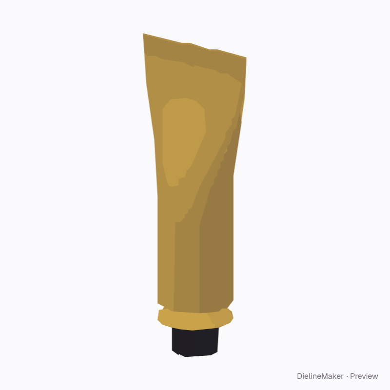 Metallic gold cream tube