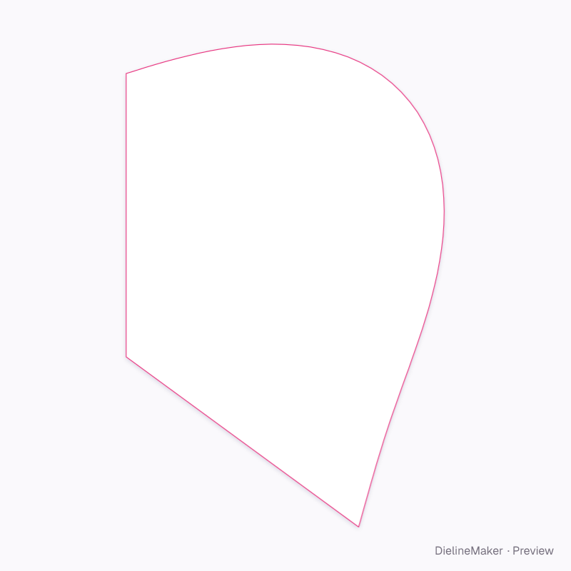 Angled pointed cone flat dieline