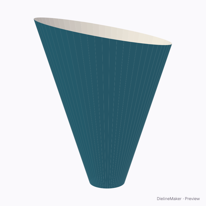 Mitered paper cone