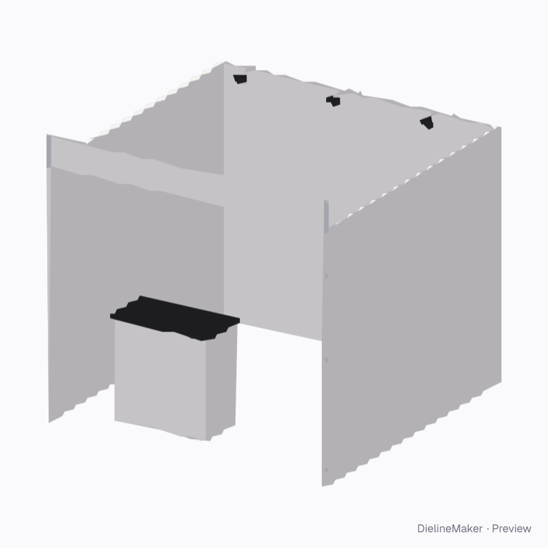 Seamless 3 x 3 m booth with counter
