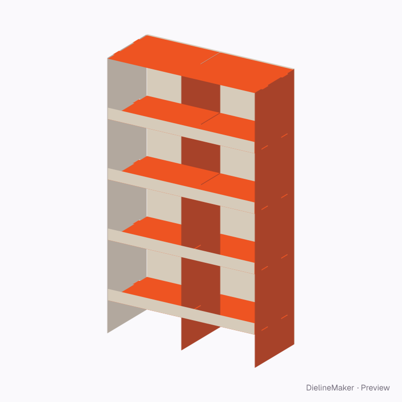 Partitioned shelf display