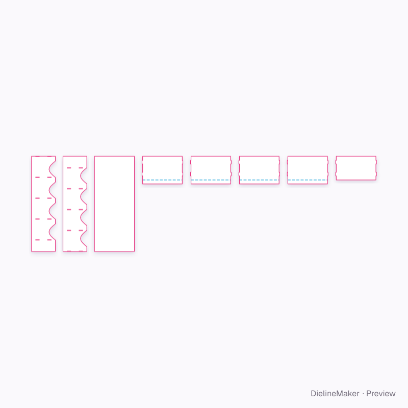 Scalloped-side shelf display flat dieline