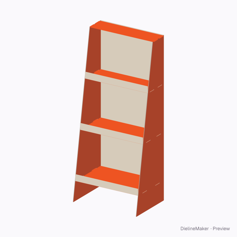 Sloping double-wall shelf display