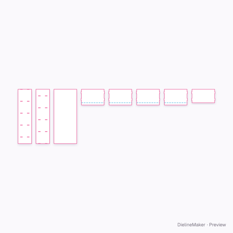 Modular shelf display flat dieline