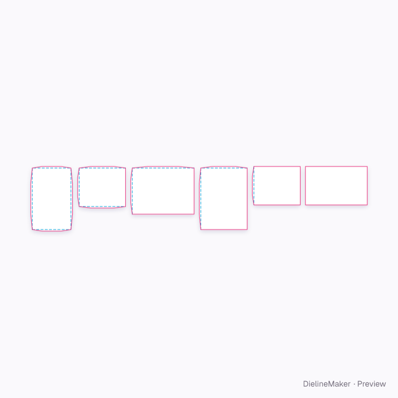 Large paper display block flat dieline