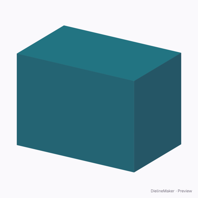 Six-sheet rectangular box