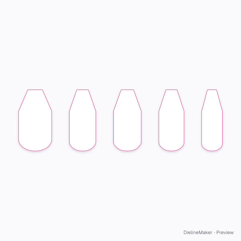 Coffin nails, design per finger artwork area
