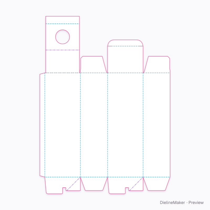 Auto-bottom spirits neck-lock box flat dieline