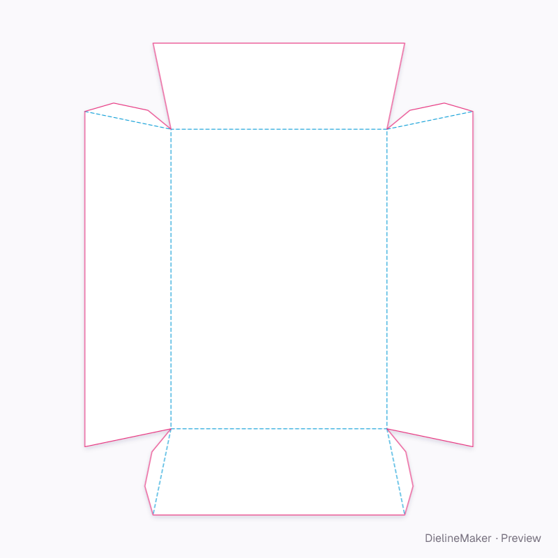 Nested gift packing tray flat dieline