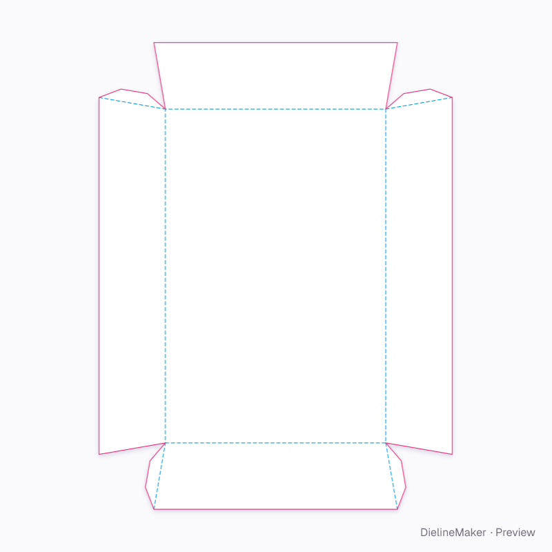 Nested serving tray flat dieline