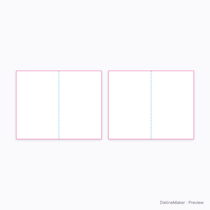 Broadsheet 375 × 600 mm newspaper flat dieline