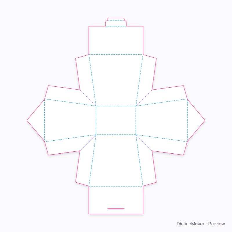 Noodle carton 16 oz flat dieline