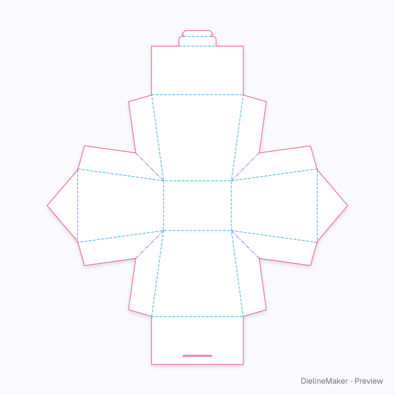Noodle carton 8 oz flat dieline
