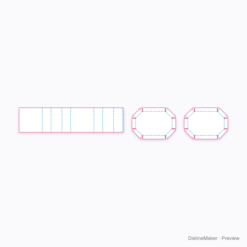 Euro-pallet octabin 1150×750×800 flat dieline