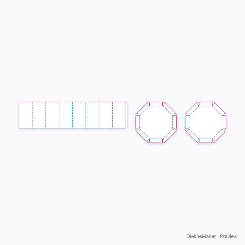 Pallet octabin 1100×1100×900 flat dieline
