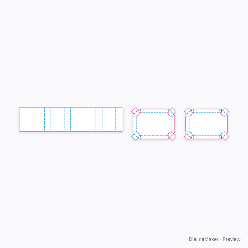 Elongated self-locking octabin 1150×750×800 flat dieline