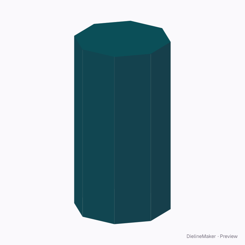 Tall tea polygon carton — Octagon box
