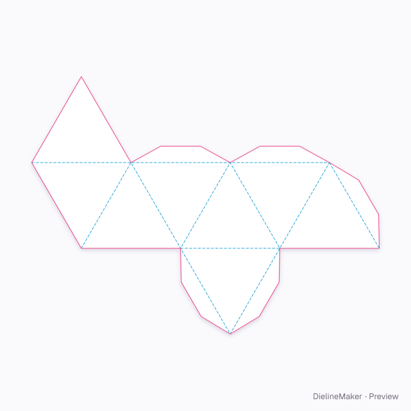 Octahedron · 60 mm flat dieline