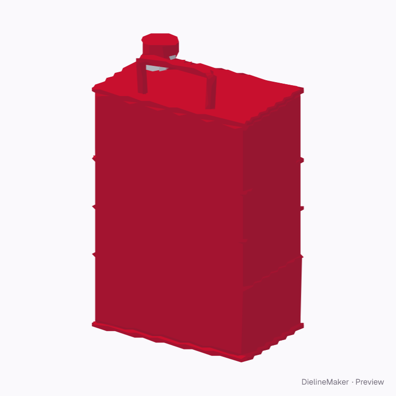 Ribbed oil can with handle loop
