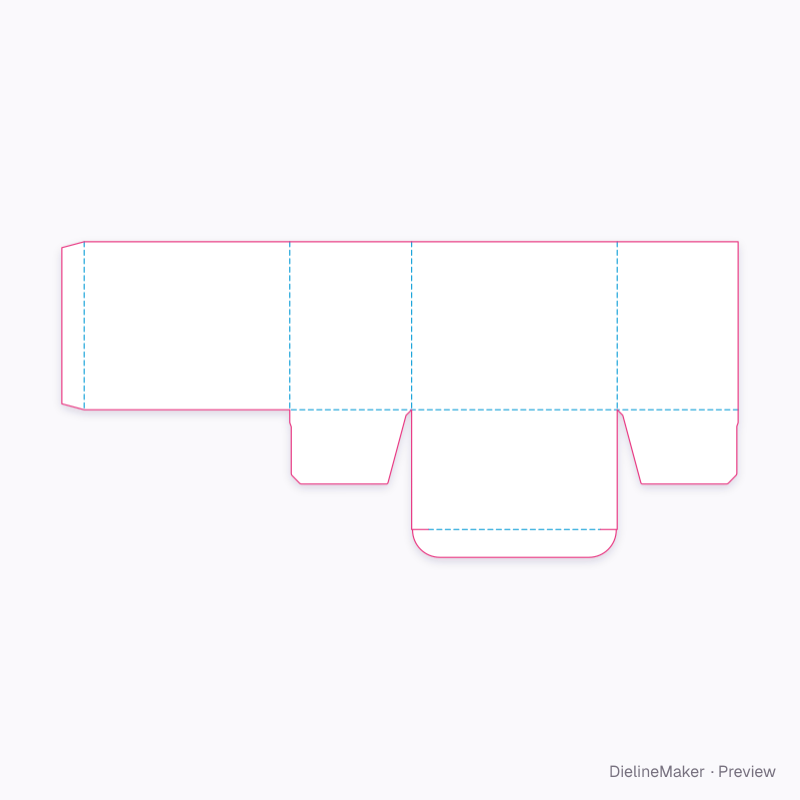 Open-top carton with tuck base flat dieline